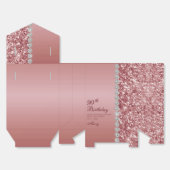 Elegante Rose Gold 90. Geburtstag Geschenkschachtel (Ungefaltet)