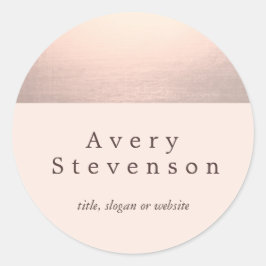 Elegante Rose Gold Akzent Modernes, helles Rosa Runder Aufkleber