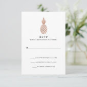 Elegante Rose Gold Ananas Hochzeit RSVP (Stehend Vorderseite)
