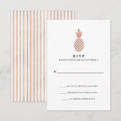 Elegante Rose Gold Ananas Hochzeit RSVP Karte (Vorne/Hinten)