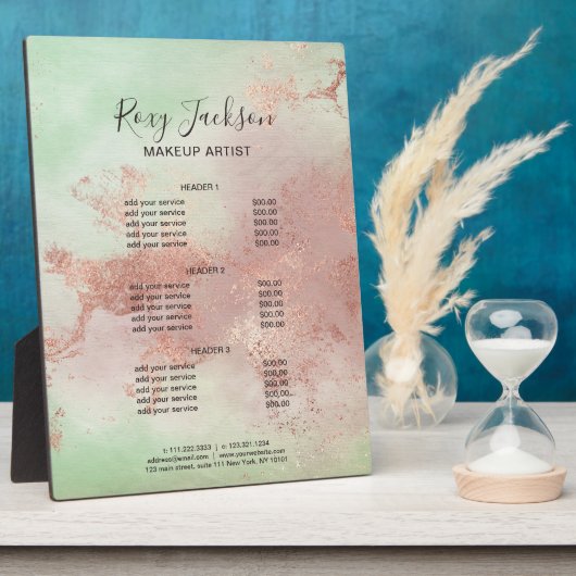 Elegante Rose Gold Aquarell Fotoplatte (Seite)