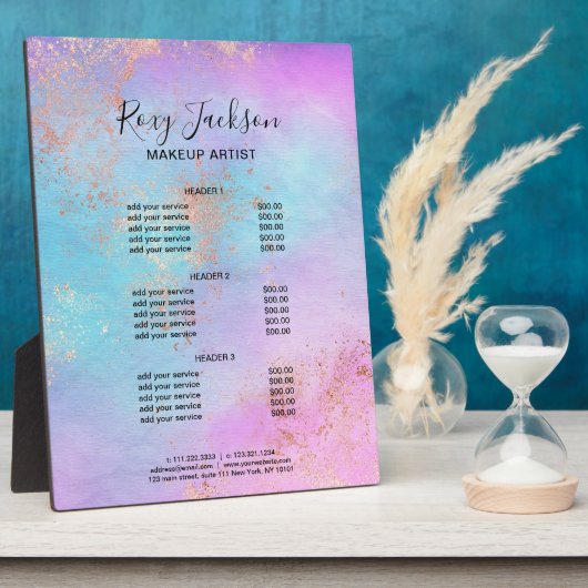 Elegante Rose Gold Aquarell Fotoplatte (Seite)