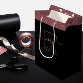 Elegante Rose Gold auf Black Medium Geschenktasche Mittlere Geschenktüte