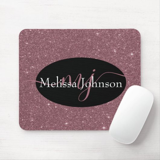 Elegante Rose Gold auf Black Mouse Pad Mousepad (Mit Mouse)