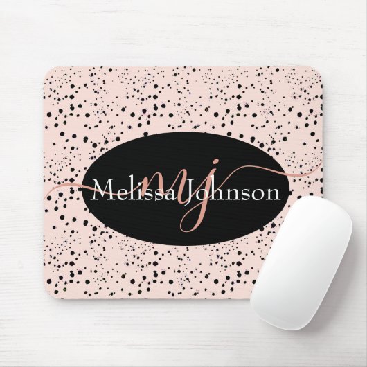 Elegante Rose Gold auf Black Mouse Pad Mousepad (Mit Mouse)