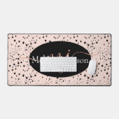 Elegante Rose Gold auf Black Mouse Pad Schreibtischunterlage (Tastatur & Maus)