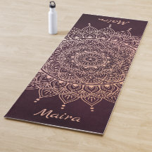 Elegante Rose Gold auf Burgund Flora Henna Mandala