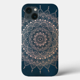 Elegante Rose Gold auf dem Aquamarinen Flora Henna Case-Mate iPhone Hülle