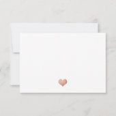 Elegante Rose Gold auf Weiß mit Herz Save The Date (Rückseite)