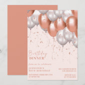 Elegante Rose Gold Ballon Abendessen 88. Geburtsta Einladung (Vorne/Hinten)