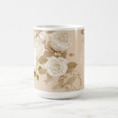 Elegante Rose Gold Beige Monogram Kaffeetasse (Mittel)