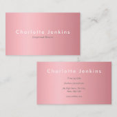 Elegante Rose Gold Beruflich Visitenkarte (Vorne/Hinten)