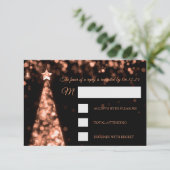 Elegante Rose Gold Black Christmas RSVP Karte (Stehend Vorderseite)