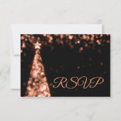 Elegante Rose Gold Black Christmas RSVP Karte (Rückseite)