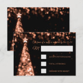 Elegante Rose Gold Black Christmas RSVP Karte (Vorne/Hinten)