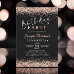 Elegante Rose Gold Black Glitzer 30. Geburtstag Einladung<br><div class="desc">Feiern Sie Ihren 30. Geburtstag mit Eleganz und Flair mit der Elegant Rose Gold Black Glitzer 30. Geburtstag Einladung! Dieses auffallende Design verbindet klassisches Schwarz mit schimmerndem Gold-Glitzer in der Rose und schafft so ein elegantes und modernes Aussehen für Ihre Meilenstein-Feier. Diese Einladung ist perfekt für eine glamouröse Veranstaltung und...</div>