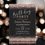 Elegante Rose Gold Black Glitzer 60. Geburtstag Einladung<br><div class="desc">Feiern Sie mit dem 60. Geburtstag der Elegant Rose Gold Black Glitzer zum 60. Geburtstag! Dieses schicke Design besticht durch schimmerndes Gold-Glitzer in der Rose, gepaart mit einem schwarzen Hintergrund und schafft eine luxuriöse und auffällige Einladung. Ideal, um diesen besonderen Meilenstein zu markieren, Set es die Bühne für eine raffinierte...</div>