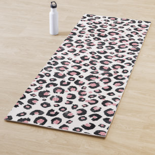 Elegante Rose Gold Black Leopard Animal Print Yogamatte