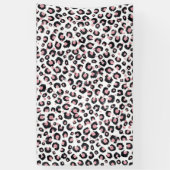Elegante Rose Gold Black Leopard Muster Banner (Vertikal)