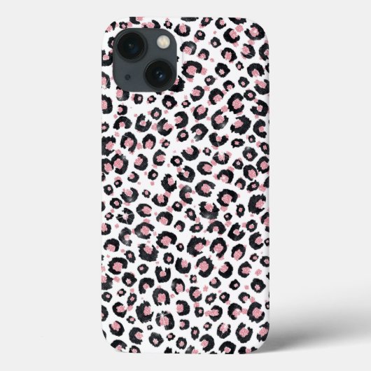 Elegante Rose Gold Black Leopard Muster Case-Mate iPhone Hülle (Rückseite)