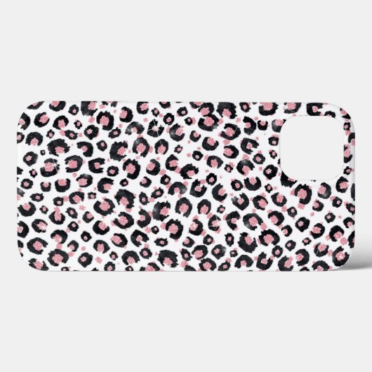 Elegante Rose Gold Black Leopard Muster Case-Mate iPhone Hülle (Rückseite (Horizontal))