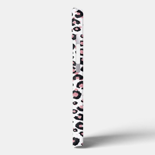 Elegante Rose Gold Black Leopard Muster Case-Mate iPhone Hülle (Rückseite / Links)