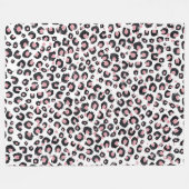 Elegante Rose Gold Black Leopard Muster Fleecedecke (Vorderseite (Horizontal))