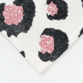 Elegante Rose Gold Black Leopard Muster Fleecedecke (Ecke)