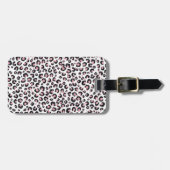 Elegante Rose Gold Black Leopard Muster Gepäckanhänger (Vorderseite horizontal)