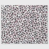 Elegante Rose Gold Black Leopard Muster Geschenkpapier (Flach)