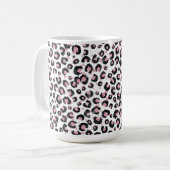 Elegante Rose Gold Black Leopard Muster Kaffeetasse (Vorderseite Links)