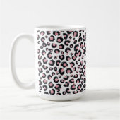 Elegante Rose Gold Black Leopard Muster Kaffeetasse (Links)