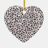 Elegante Rose Gold Black Leopard Muster Keramik Ornament (Vorne)