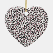 Elegante Rose Gold Black Leopard Muster Keramik Ornament (Hinten)