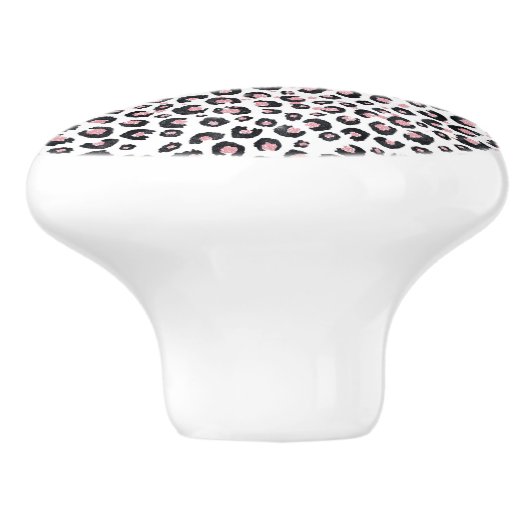 Elegante Rose Gold Black Leopard Muster Keramikknauf (Seitenansicht)