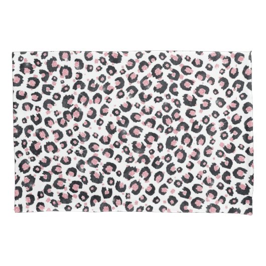 Elegante Rose Gold Black Leopard Muster Kissenbezug (Vorderseite)