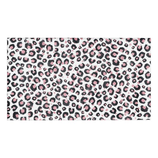 Elegante Rose Gold Black Leopard Muster Namenschild (Vorderseite)
