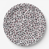 Elegante Rose Gold Black Leopard Muster Pappteller (Vorderseite)