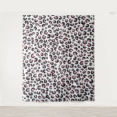 Elegante Rose Gold Black Leopard Muster Wandteppich (Vorderseite)