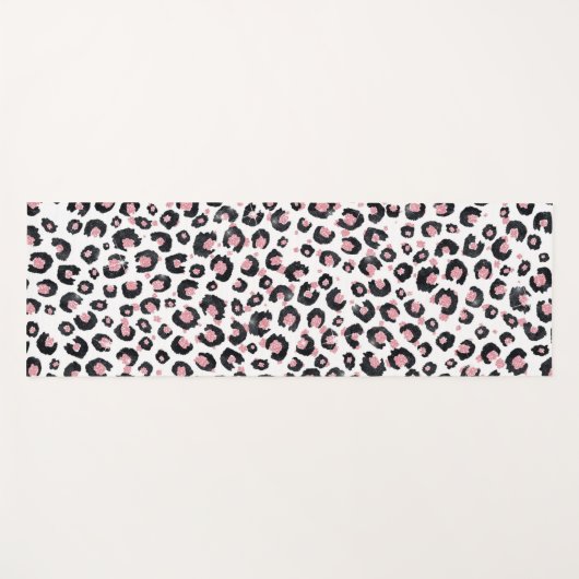Elegante Rose Gold Black Leopard Muster Yogamatte (Vorderseite (Horizontal))