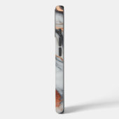 Elegante Rose Gold Black Marble Monogram Case-Mate iPhone Hülle (Rückseite / Links)