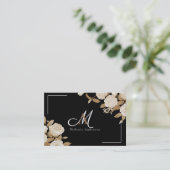 Elegante Rose Gold Black Monogram Visitenkarte (Stehend Vorderseite)