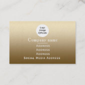 Elegante Rose Gold Black Monogram Visitenkarte (Rückseite)