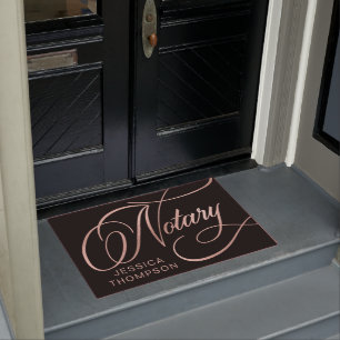 Elegante Rose Gold & Black Notary Loan Agent Fußmatte