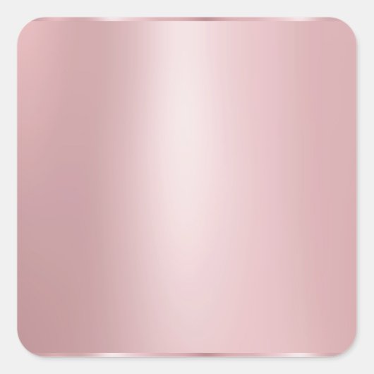 Elegante Rose Gold Blank Moderne Vorlage Trendy Quadratischer Aufkleber (Vorderseite)