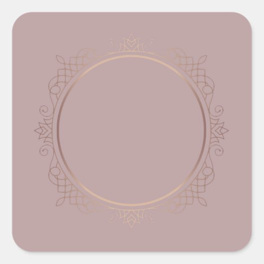 Elegante Rose Gold Blank Template hinzufügen Quadratischer Aufkleber (Vorderseite)