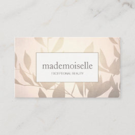 Elegante Rose Gold Blätter Esthetian Beauty Visitenkarte