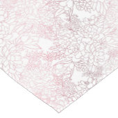 Elegante Rose Gold Blume Blumenmuster Botanisches Kurzer Tischläufer (Ecke)