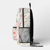 Elegante Rose Gold Blumen Ästhetik Campus Rucksack (Rechts)