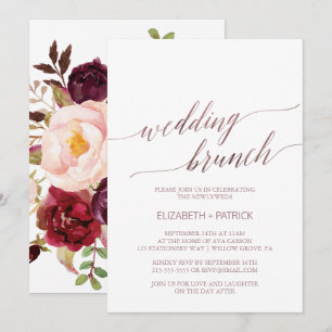 Elegante Rose Gold   Blumenzwiebeln Einladung